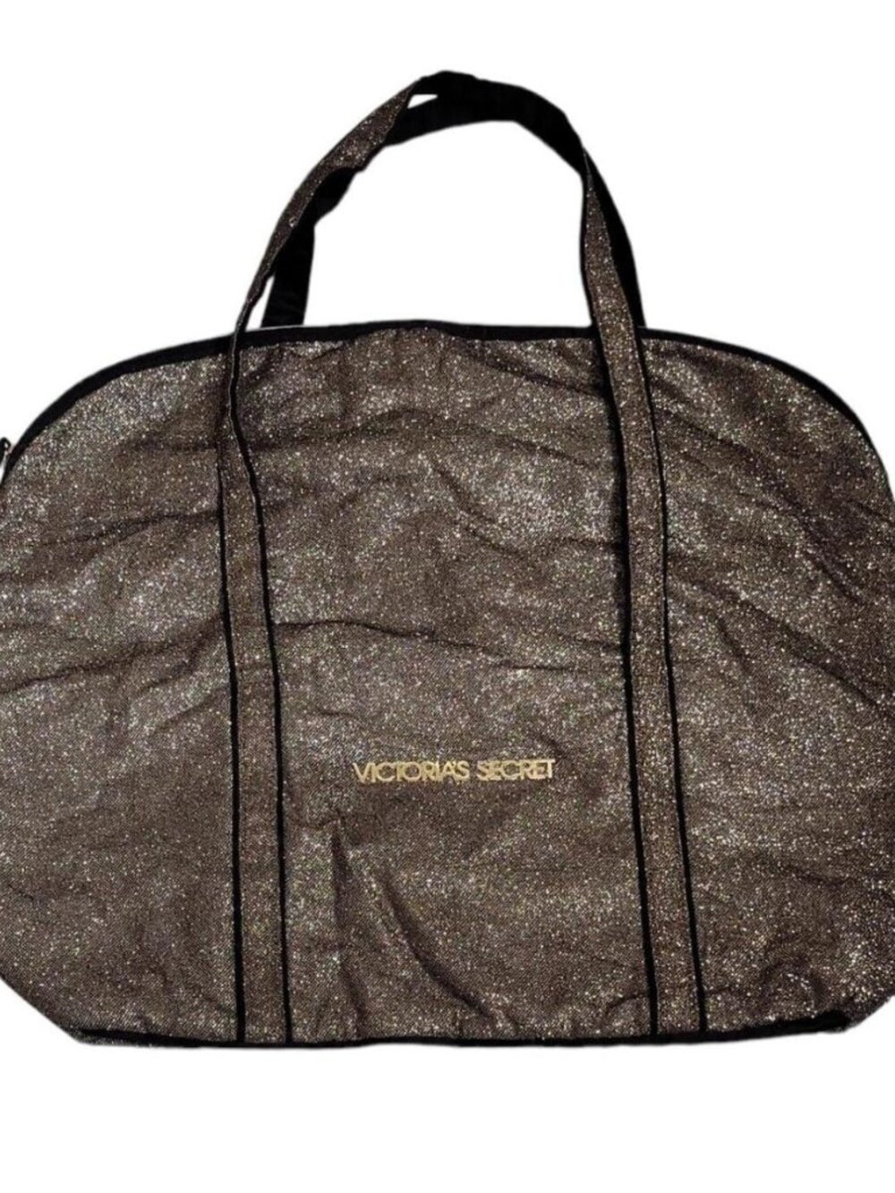 VICTORIA'S SECRET Glitter Gold Weekender Large Tote Bag